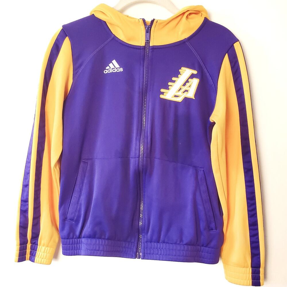 Adidas Los Angeles Lakers Full Zip Track Jacket Warm Up 2013 Youth M (10-12)